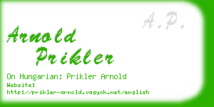 arnold prikler business card